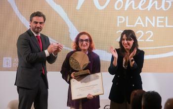 M. Elena Vázquez Cendón na gala de entrega do premio